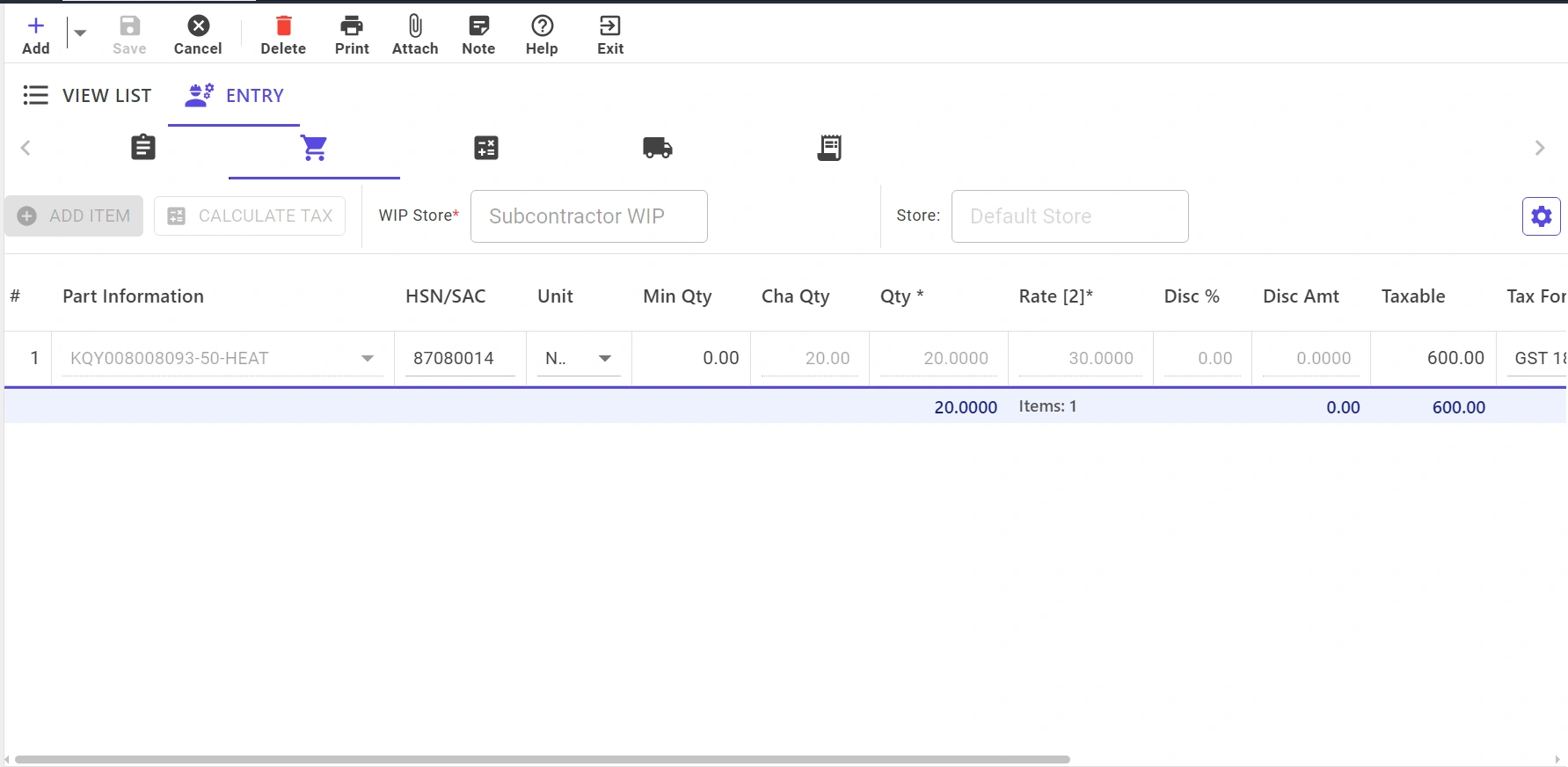 Job Receipt – Web